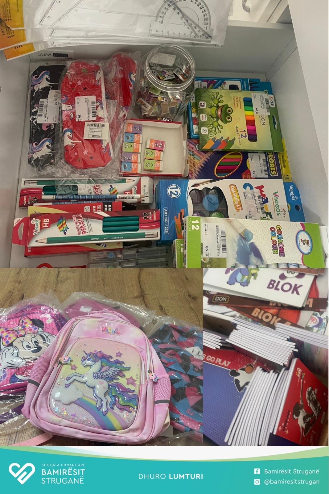 Invitation to receive free school supplies for children in Struga